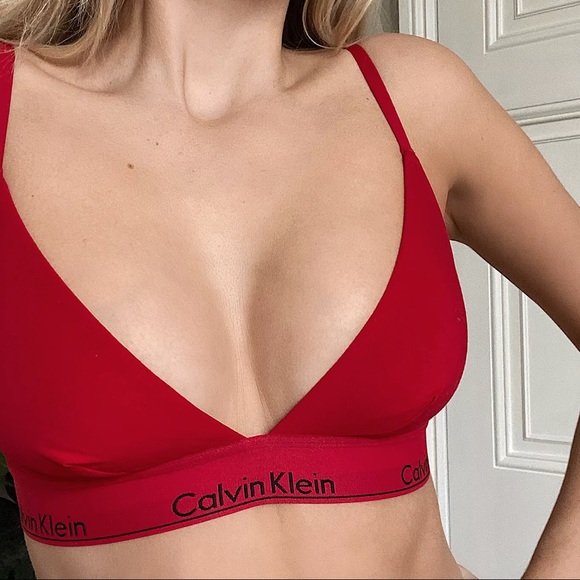 Calvin Klein Other - SOLD Calvin Klein red tonal triangle bralette